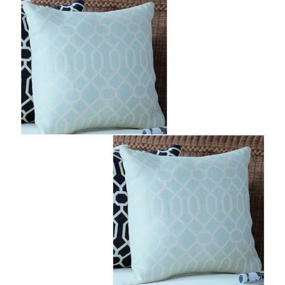 Lot (2) SUNBRELLA PILLOWS Griffin Spa Green Indoor Outdoor 20X20" NEW w/o Tags! - Picture 1 of 5